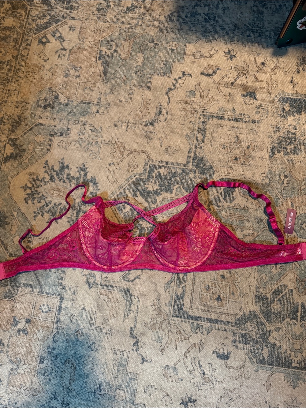 Adore Me Fuchsia Lace Underwire Bra